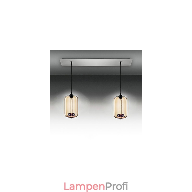 Moderne Hängeleuchte aus transparentem Glas mit 2 Lichtern im Blasen-Design