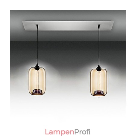 Moderne Hängeleuchte aus transparentem Glas mit 2 Lichtern im Blasen-Design