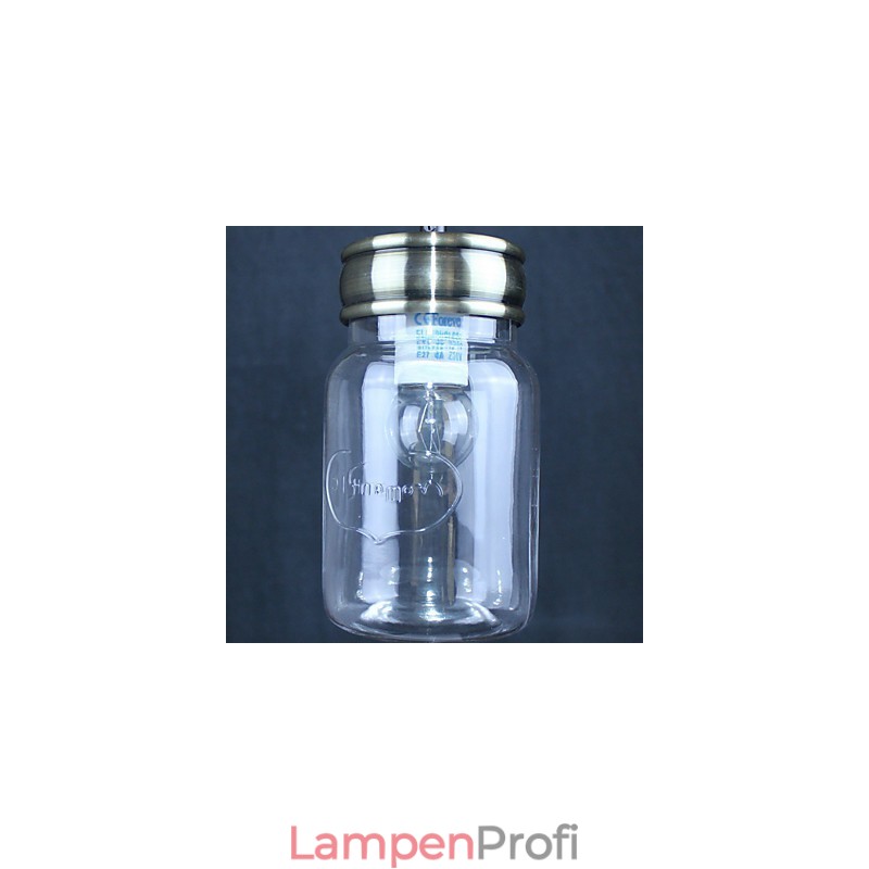 Ländliche Pendelleuchte „Garage“ aus galvanisiertem Glas