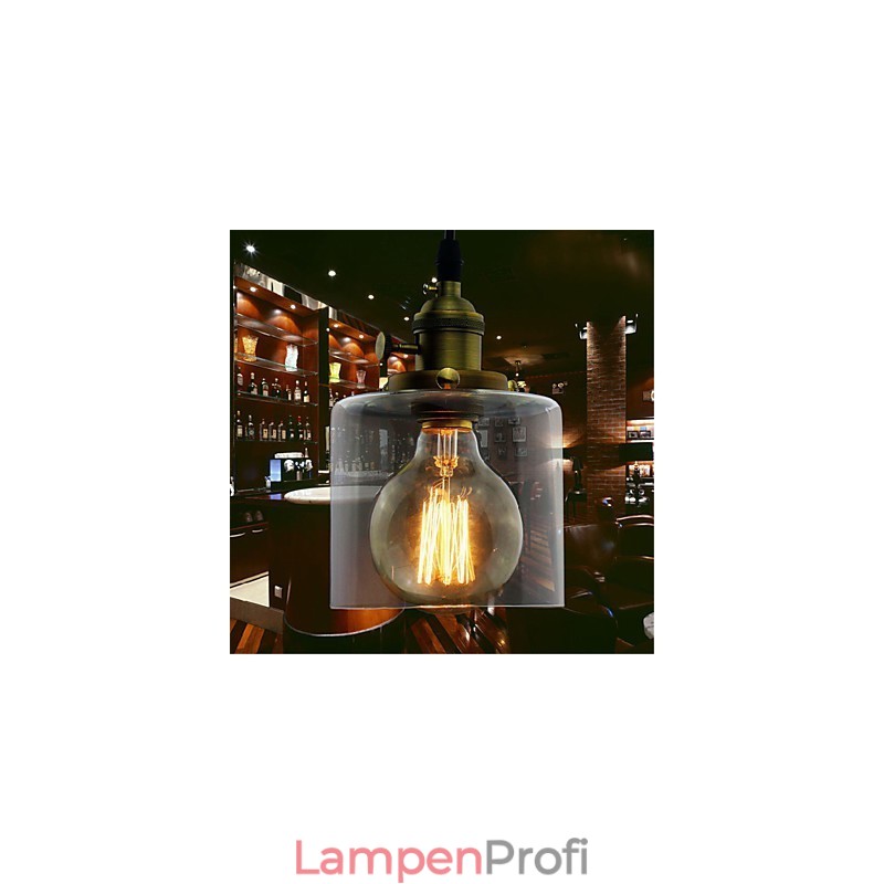 Glas Messing Retro Vintage Industrielle ART Cafe Garage Pendelleuchte