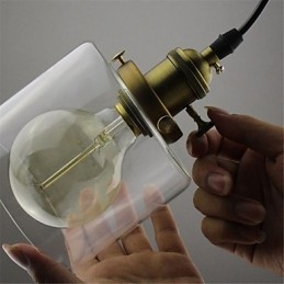 Glas Messing Retro Vintage Industrielle ART Cafe Garage Pendelleuchte