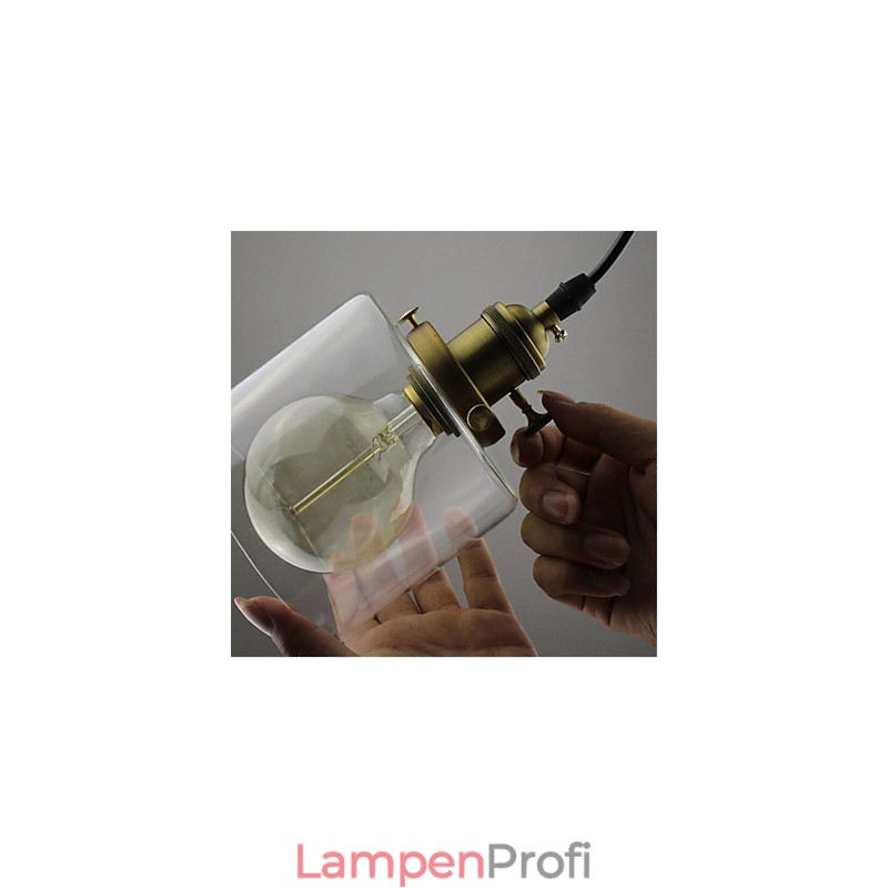 Glas Messing Retro Vintage Industrielle ART Cafe Garage Pendelleuchte