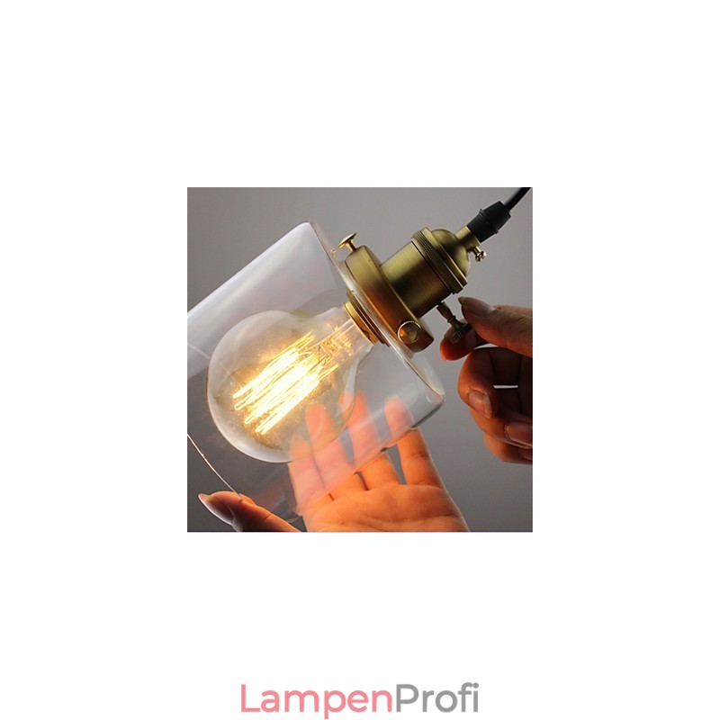 Glas Messing Retro Vintage Industrielle ART Cafe Garage Pendelleuchte