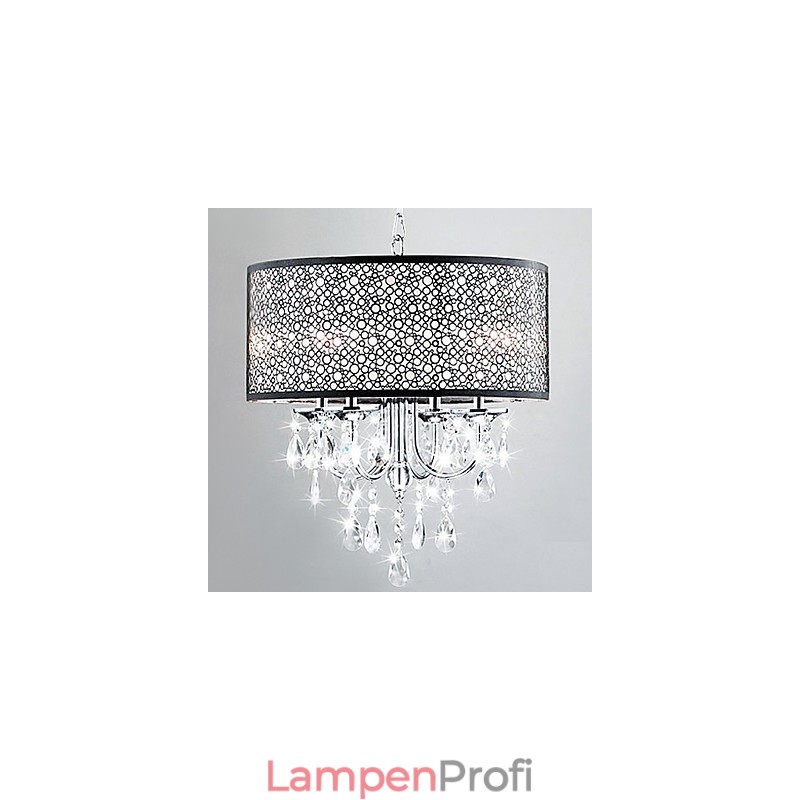 Moderne 4-flammige Pendelleuchte mit Kristalltropfen