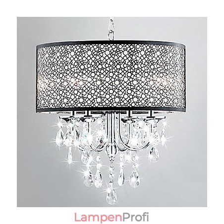 Moderne 4-flammige Pendelleuchte mit Kristalltropfen Moderne 4-flammige Pendelleuchte mit Kristalltropfen