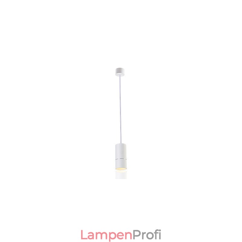 GE 05032 8W 136mm 1-flammige Mini-Pendelleuchte, gepudert weiß mit Aluminium