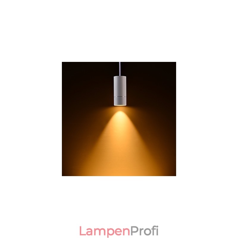 GE 05032 8W 136mm 1-flammige Mini-Pendelleuchte, gepudert weiß mit Aluminium