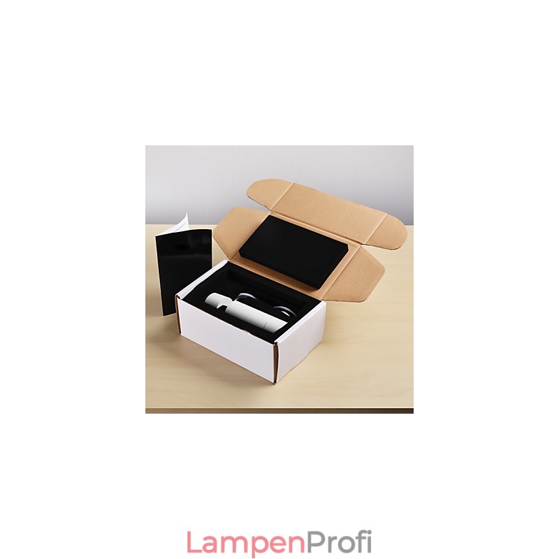 GE 05032 8W 136mm 1-flammige Mini-Pendelleuchte, gepudert weiß mit Aluminium