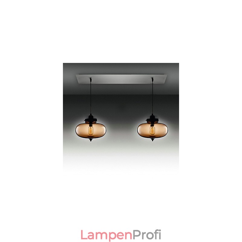 Moderne Hängeleuchte aus transparentem Glas mit 2 Lichtern im Blasen-Design
