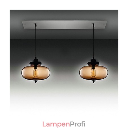 Moderne Hängeleuchte aus transparentem Glas mit 2 Lichtern im Blasen-Design Moderne Hängeleuchte aus transparentem Glas mit 2 Lichtern im Blasen-Design