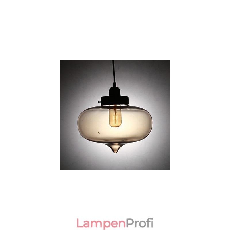 Moderne Hängeleuchte aus transparentem Glas mit 2 Lichtern im Blasen-Design