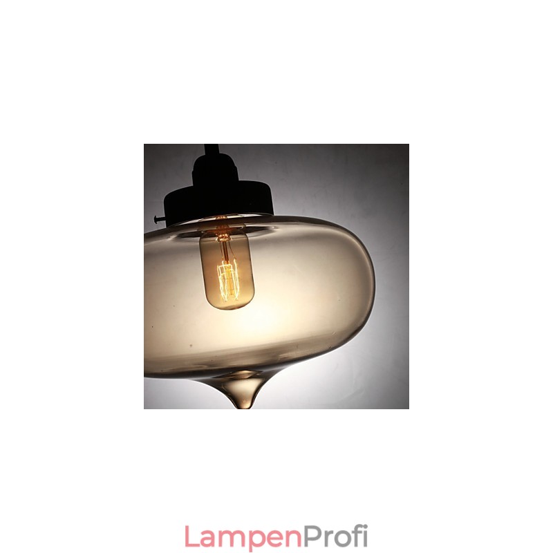 Moderne Hängeleuchte aus transparentem Glas mit 2 Lichtern im Blasen-Design