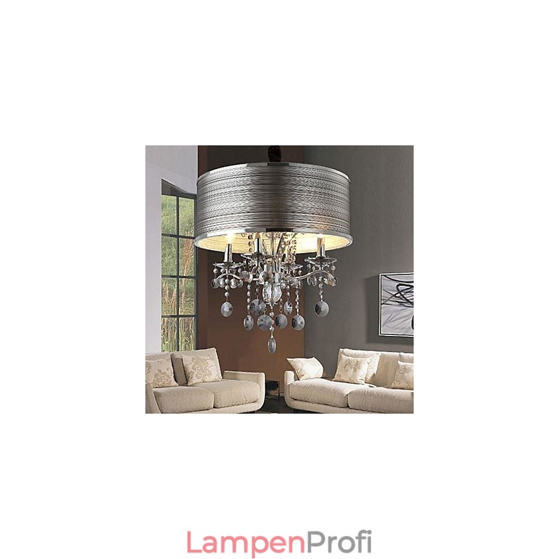 Moderne zeitgenössische Kristall-Metall-Pendelleuchte