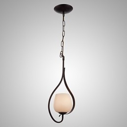Eisenmalerei Pendelleuchte mit Glasschirm Klassische Beleuchtung Lampe 1 Kopf