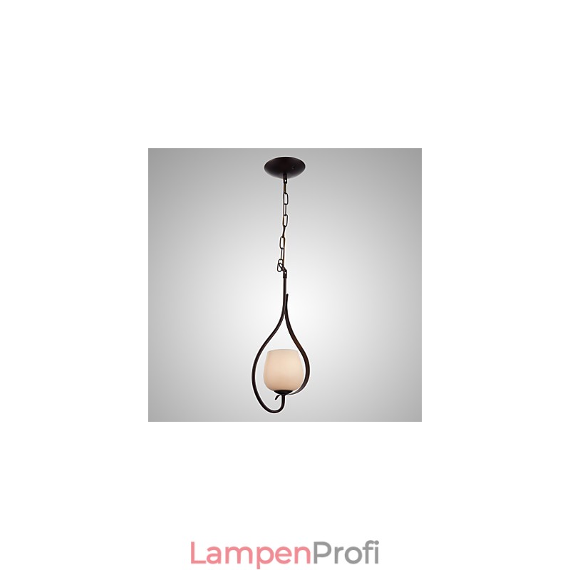 Eisenmalerei Pendelleuchte mit Glasschirm Klassische Beleuchtung Lampe 1 Kopf