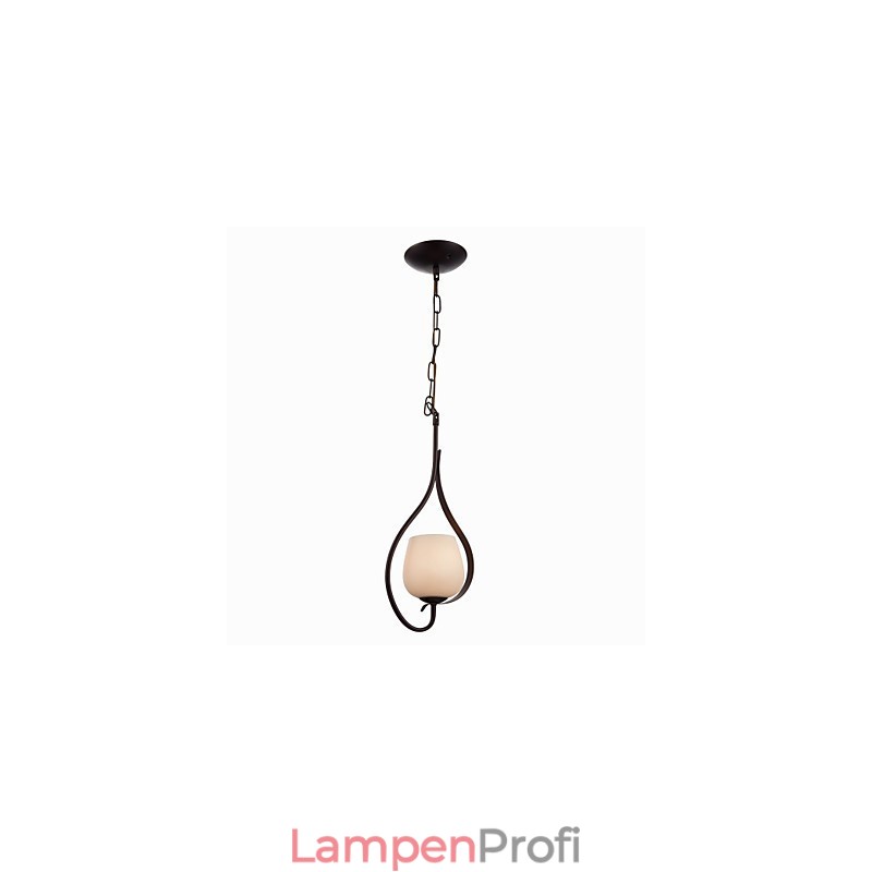 Eisenmalerei Pendelleuchte mit Glasschirm Klassische Beleuchtung Lampe 1 Kopf
