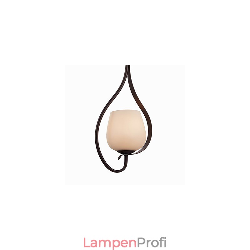 Eisenmalerei Pendelleuchte mit Glasschirm Klassische Beleuchtung Lampe 1 Kopf