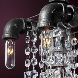 Charakteristische Pendelleuchte mit 5 Lichtern im nordamerikanischen Stil im Rohrdesign