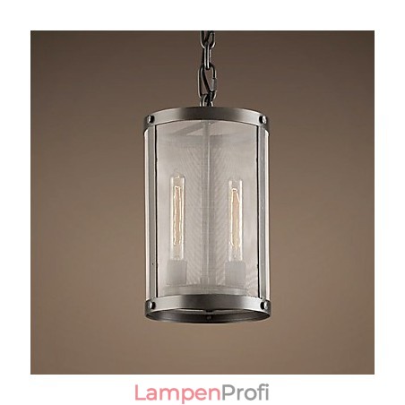 2-flammige Pendelleuchte mit transparentem Schirm