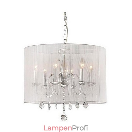 Moderne zeitgenössische Trommel Kristall galvanisierte Pendelleuchte