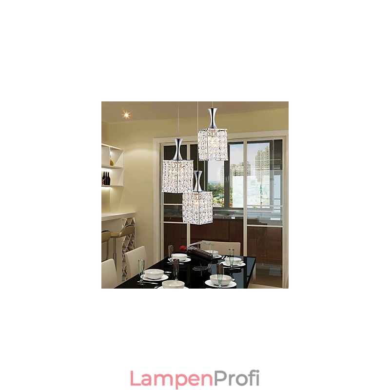 3 Lichter Metallrahmen K9 Kristall Kronleuchter Droplight Senden Glühbirne