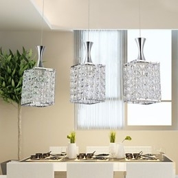 3 Lichter Metallrahmen K9 Kristall Kronleuchter Droplight Senden Glühbirne