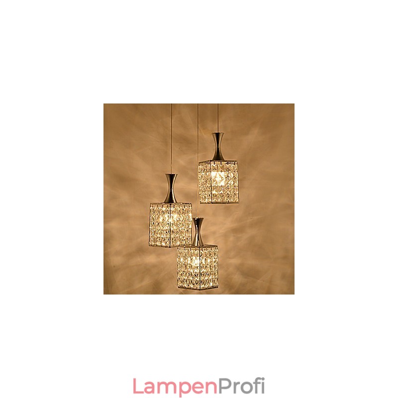 3 Lichter Metallrahmen K9 Kristall Kronleuchter Droplight Senden Glühbirne