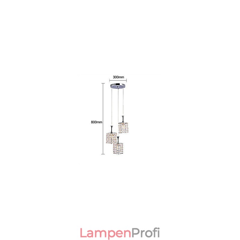 3 Lichter Metallrahmen K9 Kristall Kronleuchter Droplight Senden Glühbirne