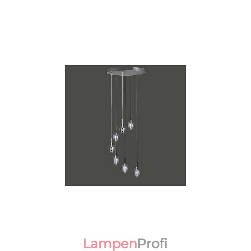 Moderne zeitgenössische traditionelle klassische Trommel-Pendelleuchte aus Chrommetall