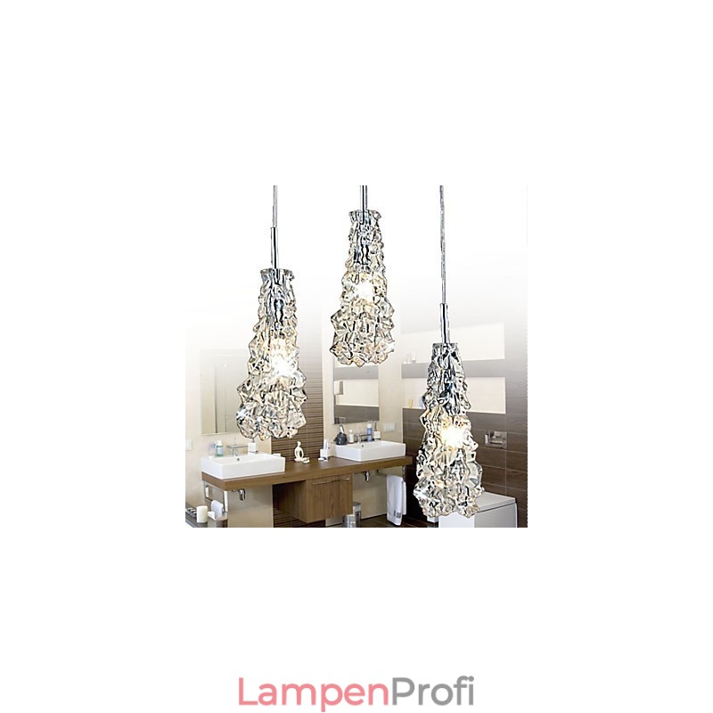 Tradition Classic Kronleuchter aus transparentem Glas mit 3 Lichtern