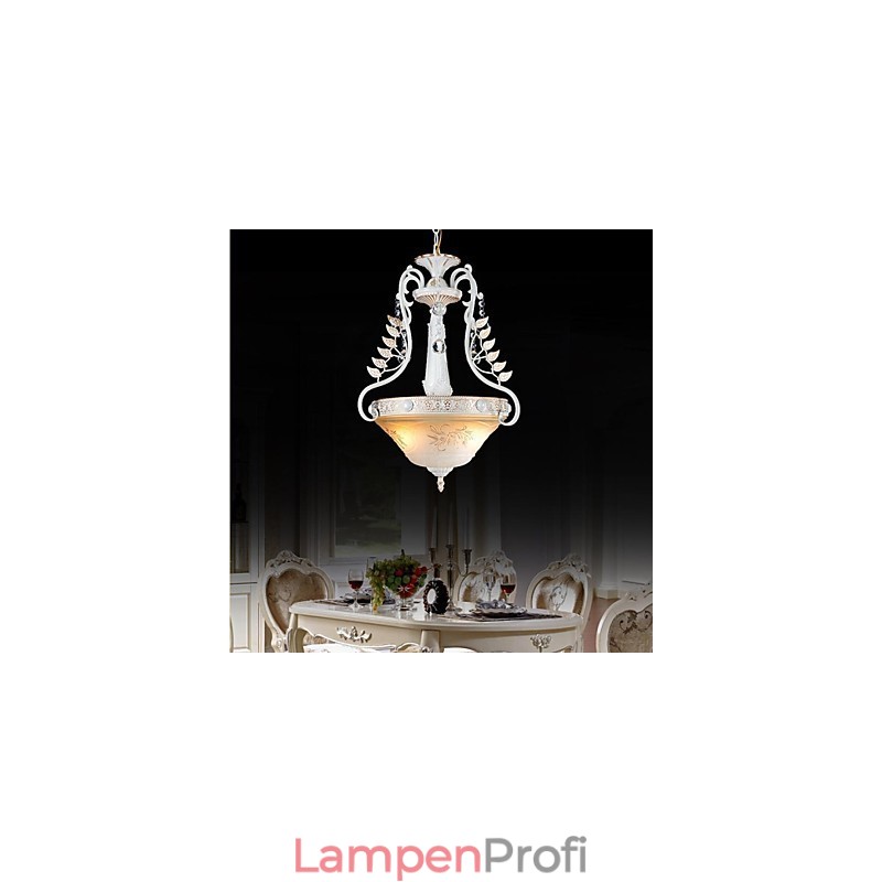 Weiß Anhänger Zwei Lichter Muster Glas Schatten Hand Vergoldet Europäischen Retro