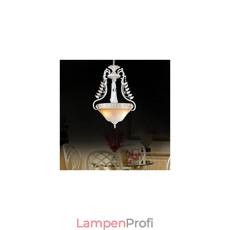 Weiß Anhänger Zwei Lichter Muster Glas Schatten Hand Vergoldet Europäischen Retro