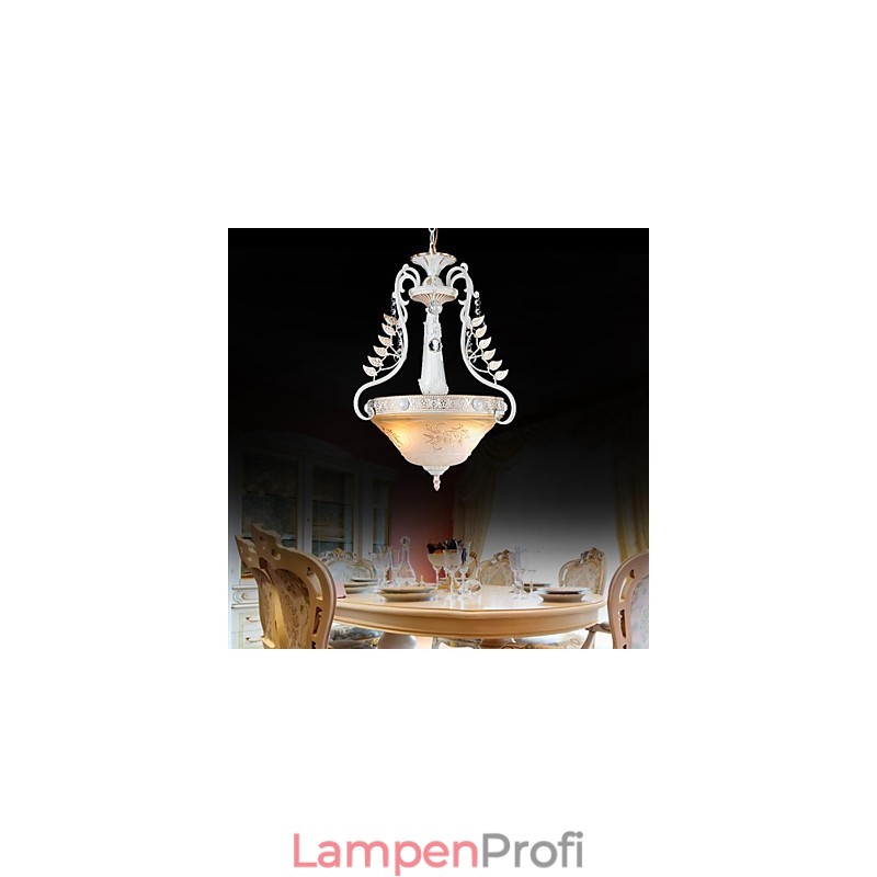 Weiß Anhänger Zwei Lichter Muster Glas Schatten Hand Vergoldet Europäischen Retro