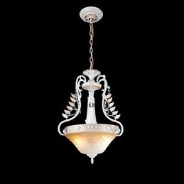 Weiß Anhänger Zwei Lichter Muster Glas Schatten Hand Vergoldet Europäischen Retro