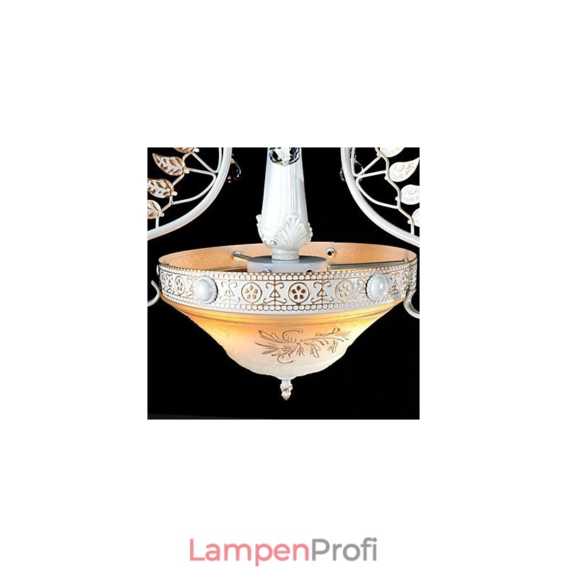 Weiß Anhänger Zwei Lichter Muster Glas Schatten Hand Vergoldet Europäischen Retro