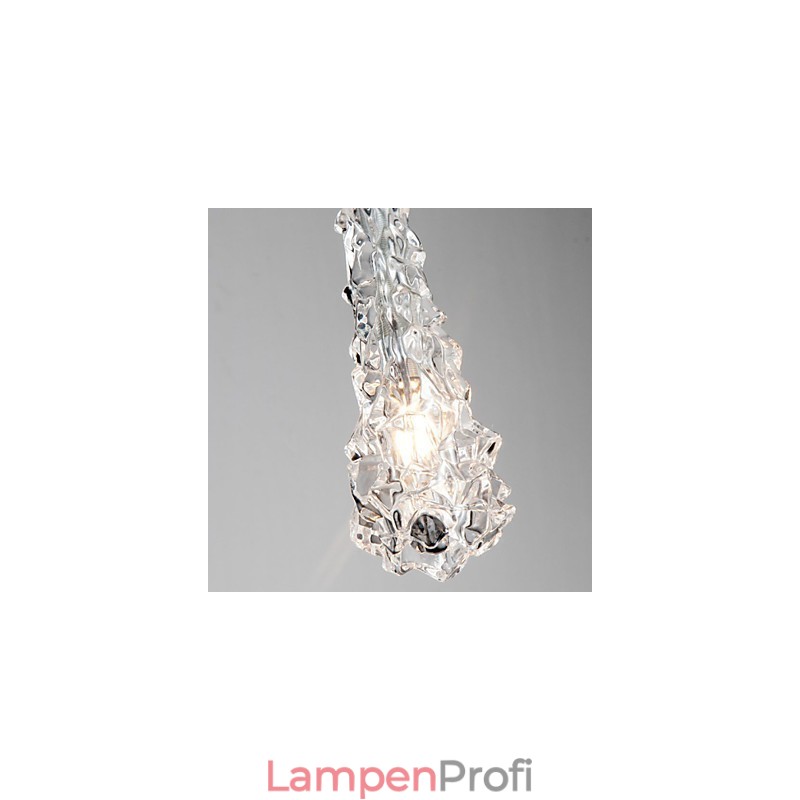 Tradition Classic Kronleuchter aus transparentem Glas mit 3 Lichtern