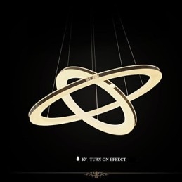 Acryl Pendelleuchte Runde Kronleuchter Beleuchtung mit 2 Ringen Lampen Leuchten