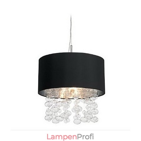 Moderne Pendelleuchte mit 7 Lichtern und schwarzem Lampenschirm aus Stoff (Basis) Moderne Pendelleuchte mit 7 Lichtern und schwarzem Lampenschirm aus Stoff (Basis)