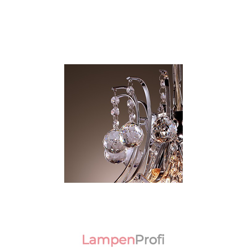 Moderne Pendelleuchte aus galvanisiertem Metall im Mini-Stil mit Kristallen