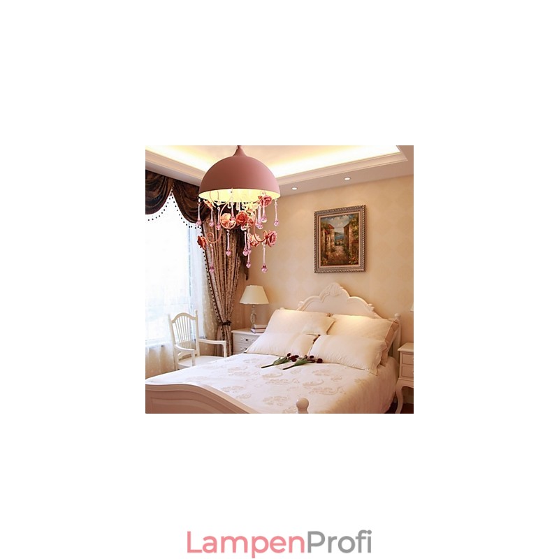 Eine kleine rosa Rose Garten Kronleuchter Lampe Iron Princess