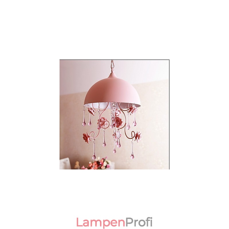 Eine kleine rosa Rose Garten Kronleuchter Lampe Iron Princess