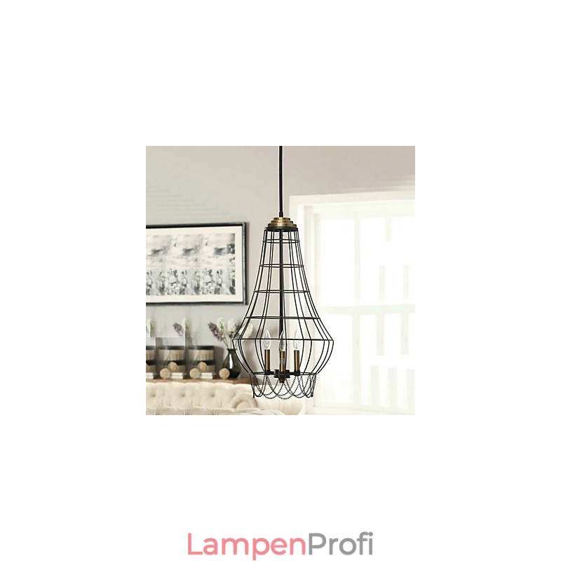 Pendelleuchte aus bemaltem Metall im Landhausstil im Mini-Stil