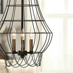 Pendelleuchte aus bemaltem Metall im Landhausstil im Mini-Stil