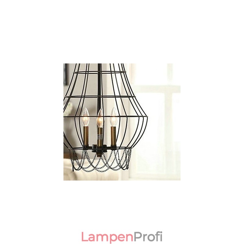Pendelleuchte aus bemaltem Metall im Landhausstil im Mini-Stil