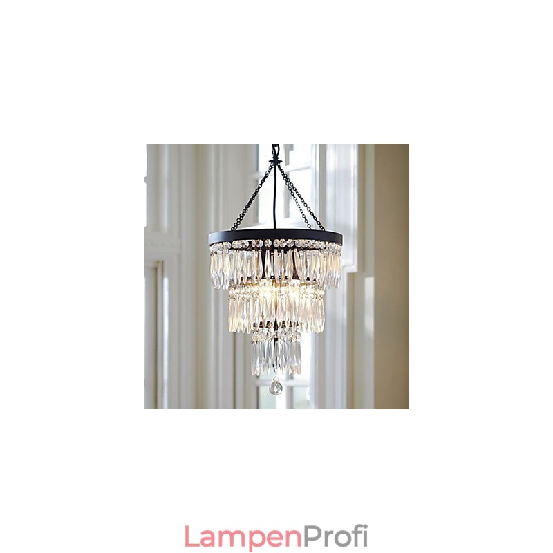 Pendelleuchte 3-flammig Modern Elegant Metall Kristall Malerei