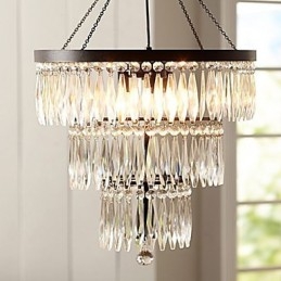 Pendelleuchte 3-flammig Modern Elegant Metall Kristall Malerei