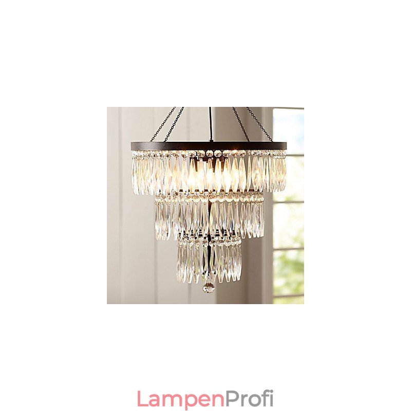 Pendelleuchte 3-flammig Modern Elegant Metall Kristall Malerei