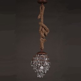 Retro Lounge Hanf Industrieller Wind Imitation Kristall Kronleuchter