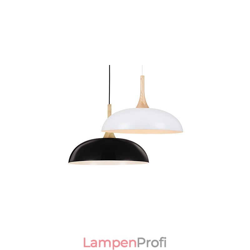 Mini Künstlerische Pendelleuchte 1 Licht Moderne Schlichtheit Schwarz Weiß Finish Aluminium & Holz Droplight