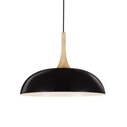 Mini Künstlerische Pendelleuchte 1 Licht Moderne Schlichtheit Schwarz Weiß Finish Aluminium & Holz Droplight